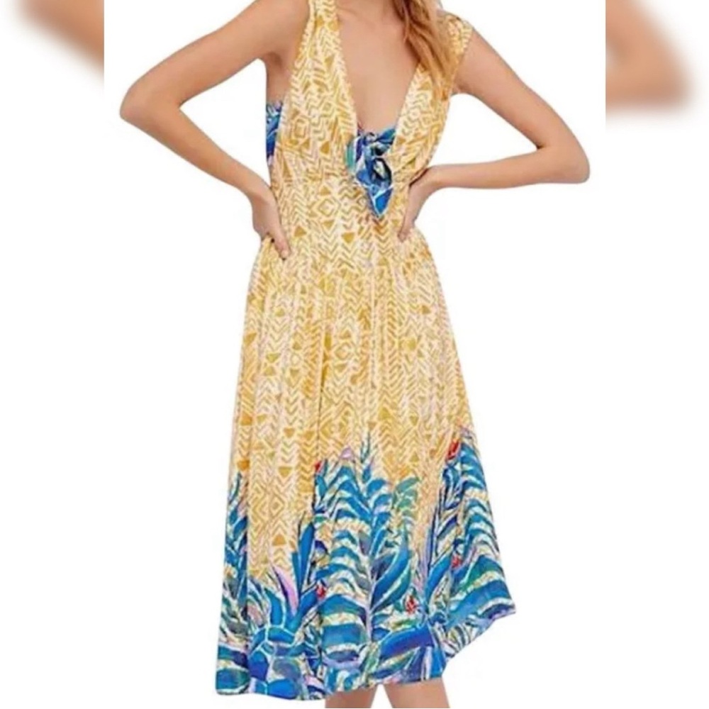 Free People Hot House Tropical Midi Dress Boho